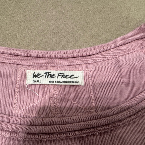 Free People blossom Pink mauve boxy puffed sleeve Short Sleeve Tee oversized S - Picture 13 of 14